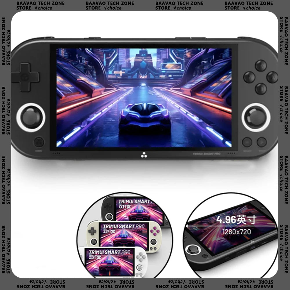 Trimui Smart Pro Vintage Handheld Game Console Wireless Handheld Gamer Console Retro Arcade 4.96 Inch HD IPS Screen Game Console