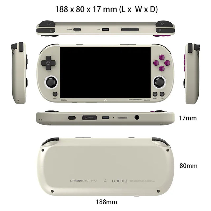 Trimui Smart Pro Vintage Handheld Game Console Wireless Handheld Gamer Console Retro Arcade 4.96 Inch HD IPS Screen Game Console