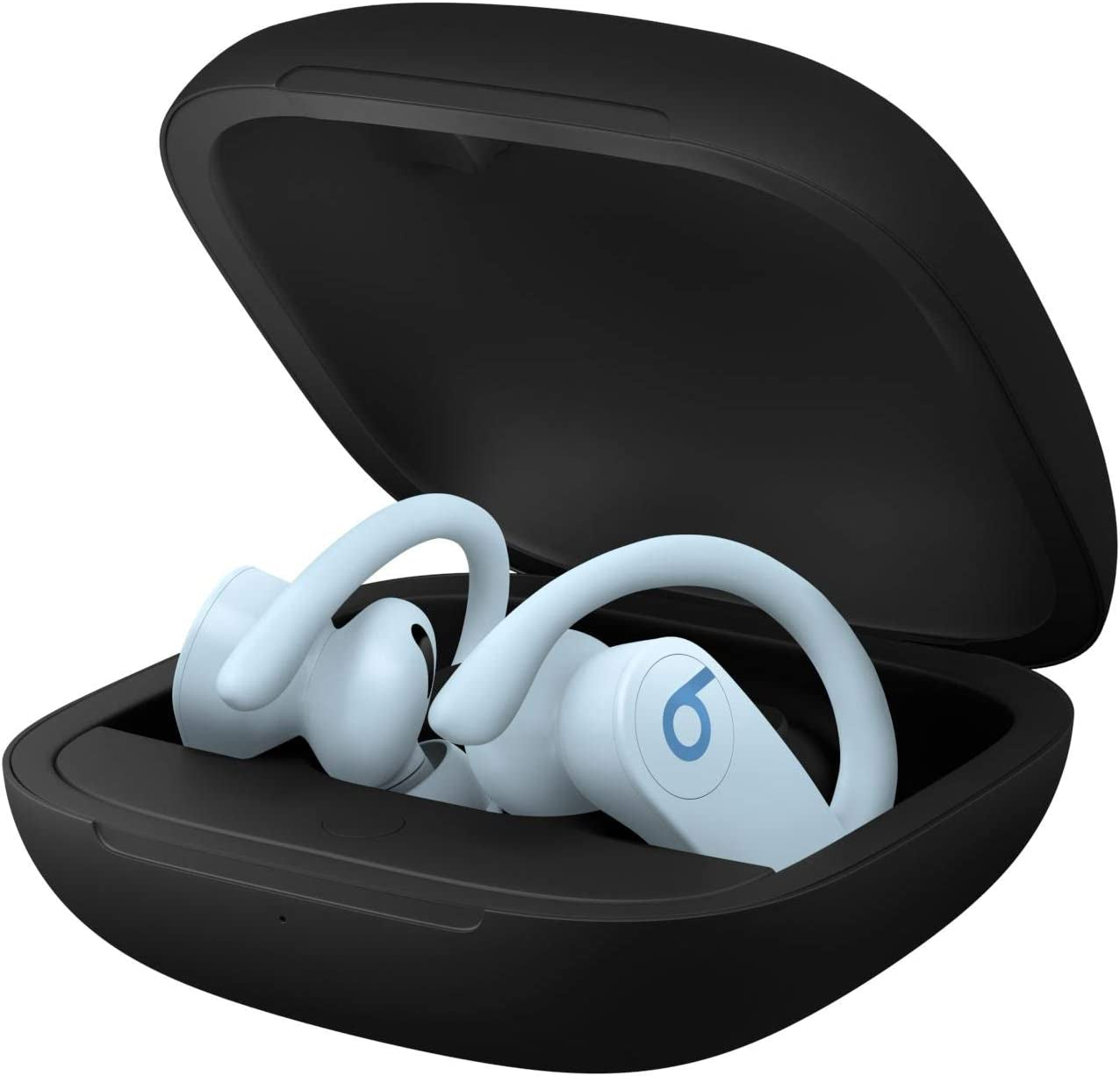 Professional title: 
```Power Pro Wireless Earbuds with H1 Headphone Chip, Class 1 Bluetooth, 9 Hours Listening Time, Sweat Resistant, Built-In Microphone - Glacier Blue```