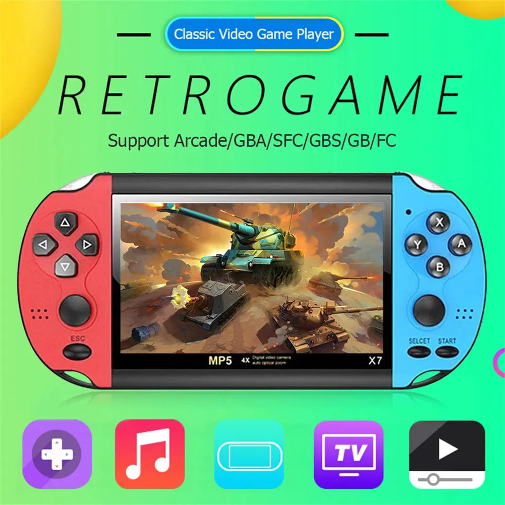 X7 Handheld Game Console 4.3-Inch Screen Game Console Built in 10000+ Games Rechargeable Video Game Console for Kids Men Women