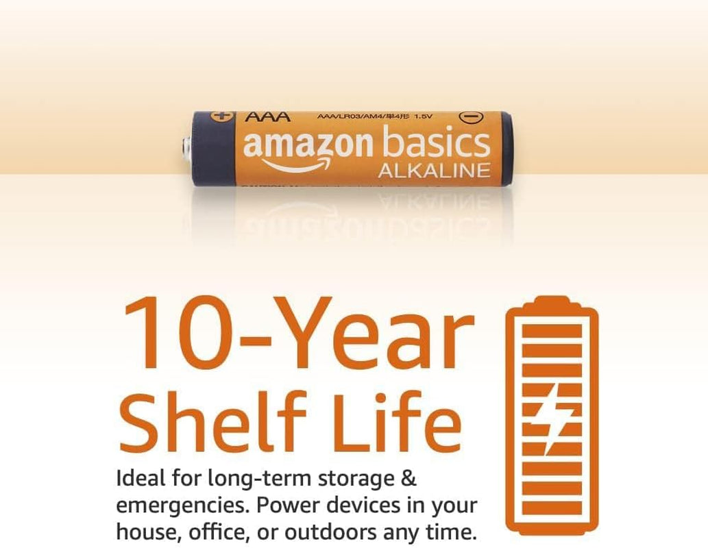 AAA Alkaline High-Performance Batteries, 1.5 Volt, 10-Year Shelf Life, 36 Count