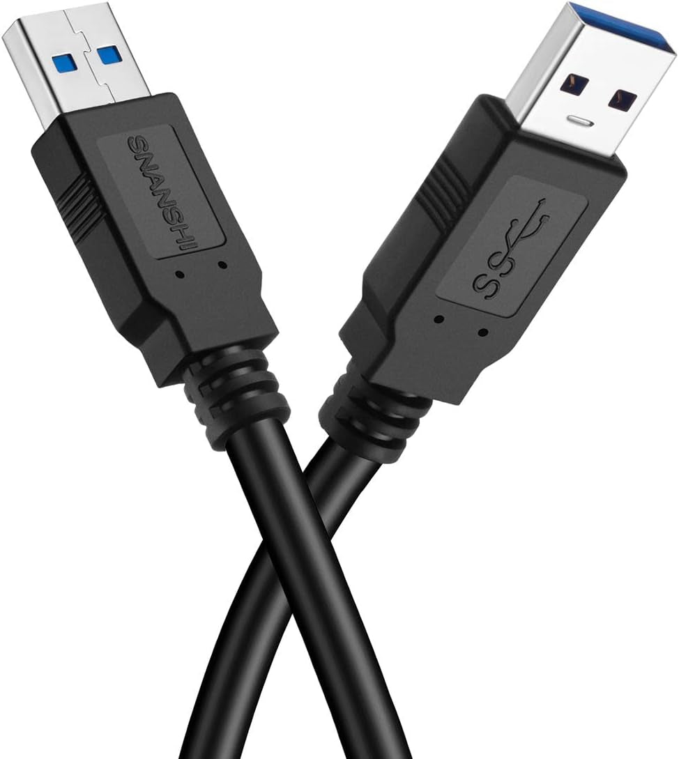 USB to USB Cable 20 Ft, USB3.0 Male to Male USB a to USB a USB to USB Cord Compatible with Hard Drive Enclosures, USB 3.0 Hub, DVD Player, Laptop Cooler