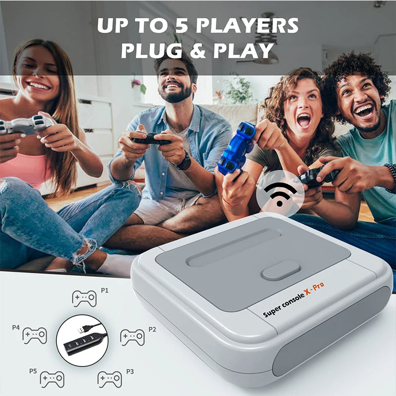 Super Console X Pro Retro Video Game Consoles with 60000 Classic Game for Dc/Naomi/Mame/ TV Box Wifi 4K HD Portable Game Player