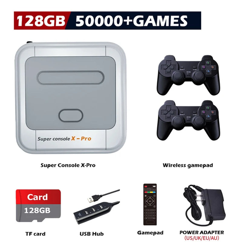 Super Console X Pro Retro Video Game Consoles with 60000 Classic Game for Dc/Naomi/Mame/ TV Box Wifi 4K HD Portable Game Player